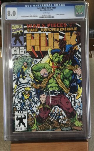 1992 Vintage Marvel Incredible Hulk 391 - Cgc 8.  0