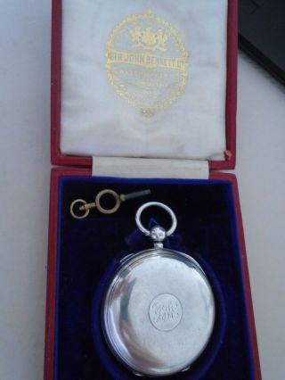 Antique Silver Pocket Watch & Box by Sir John Bennett London 1897 2