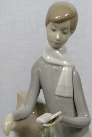 Lot 2 Vintage Lladro Spain Figurines Milk Maid Girl w/Cans 4939 Boy w/Lambs 4509 3