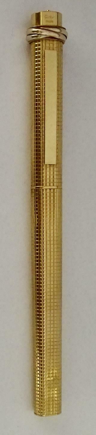 Vintage Cartier Vendome Trinity Gold - Plated Ballpoint Pen
