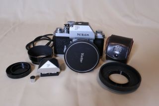 Nikon F Vintage 35mm Film Camera,  Vivitar Wide Angle Lens 1:3.  8 20mm Bundle