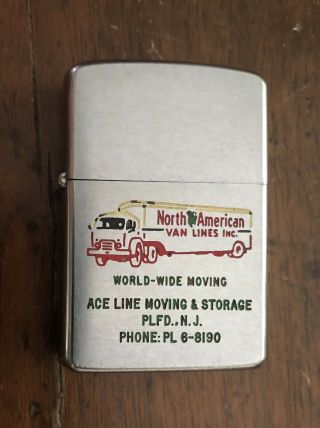 Vintage Zippo Lighter,  1958,  2517191,  North American Van Lines,  Jersey