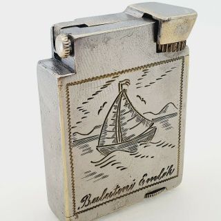 Vintage Gamma Lake Balaton Petrol Cigarette Lighter 1940 