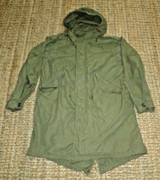 Vintage Us Army M - 1951 Fishtail Parka With Pile Liner Very Good Cond