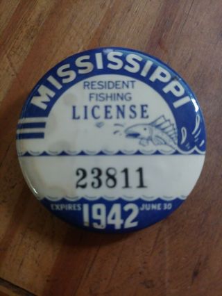 1942 Mississippi Resident Fishing License