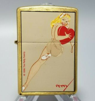 Vintage 1997 Zippo Lighter,  Petty Girl Pin - Up,  Unfired,  Enamel