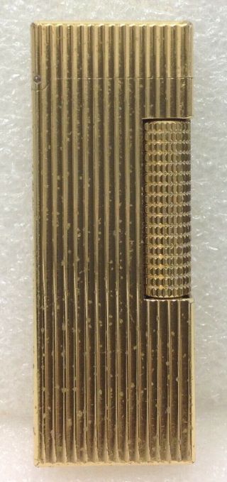 Vintage Dunhill Stripe Roller Lighter Gold Tone - Us.  Re24163 Patented
