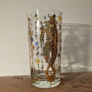 6 Vintage Culver Mardi Gras Highball Jeweled Jester Glasses Barware Mid Century 2