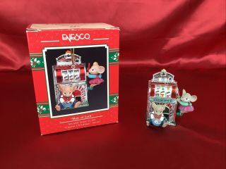 1990 Enesco “slots Of Luck” Ornament Casino Christmas Series 2 Tree Decoration