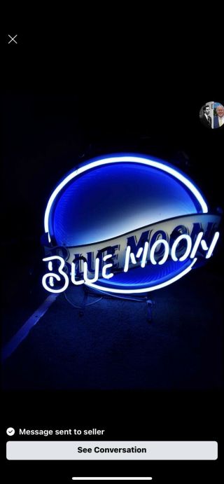 Vintage Blue Moon Neon Sign