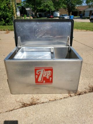 Vintage Cronstrom 7up Cooler With Handles Locks Plug Tray 22 " By 12 1/2 "