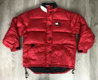 Vintage Tommy Hilfiger Puffer Jacket Red Men’s Size Medium