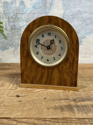Vintage Art Deco Seth Thomas 8 Day Desk Clock 5372 In Wood Case 5”