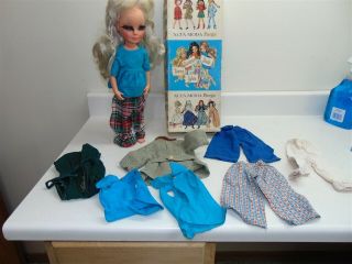 Vintage Furga Alta Moda " Simona " Jet Set Fashion Doll With Outfits.  In Orig.  Box