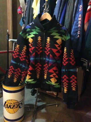 Vtg Pendleton Western Mens Large Aztec Native Navajo Jacket Coat Wool