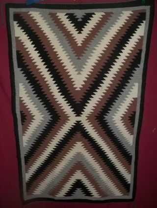 Vintage Navajo Native American Indian Rug Textile Weaving Blanket 50x31 Ganado