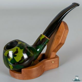 Unsmoked Army Camo Fancy Bruyere Smooth Bent Apple 9mm