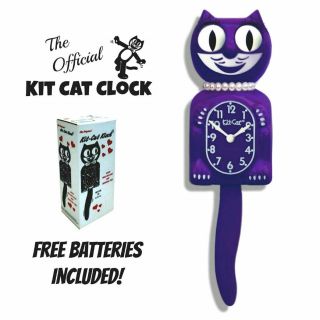 Ultra Violet Lady Kit Cat Clock 15.  5 " Purple Battery Usa Made Kit - Cat Klock