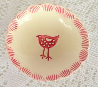 Handmade / Crafted Cute Ceramic Clay Pottery Trinket Dish / Ring Bowl Bird