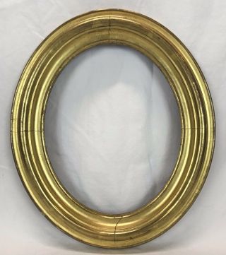 Antique Mid 19th C Gold Gilt Oval Frame 8 X 10 Opening
