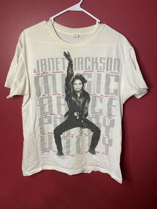Vintage Janet Jackson 1990 Rhythm Nation World Tour T Shirt Size Xl