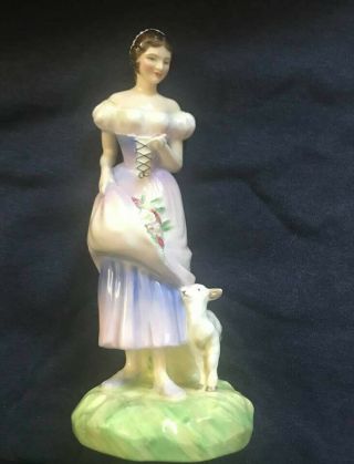 Estate Vintage Royal Doulton Spring Figurine Woman With Lamb 1951 Signed Hn2085