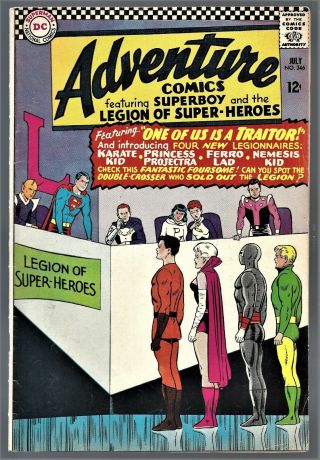 1966 Adventure Comics Featuring Superboy 346 For 12 Cents,  National Comics.