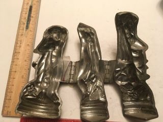 Vintage Antique Pewter Ice Cream Draped Nude Women 401 - 3 Sections