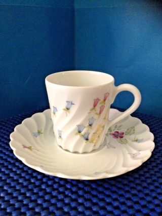 Vintage Haviland Limoges France Floral Pattern Coffee Cup & Saucer