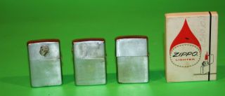 3 Vintage Zippo Collectible Cigarette Lighters With 1 Box