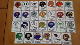 Vintage 1975 Nfl Football Helmet Logo Sticker Decal Complete Set Rare