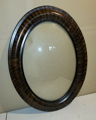 Antique Vintage Ornate Oval Frame Bubble Glass Picture 23.  75 " By 17.  5 "