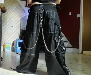 Vintage 2000s Black and Blue Tripp Pants 2