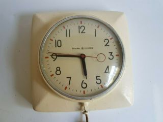 General Electric Painted Wall Electric Clock Vintage