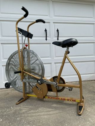 Vintage Schwinn Air - Dyne Dual Action Stationary Gold Exercise Bike