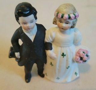 Vintage Bride And Groom Cake Topper 3 X 2 Inches