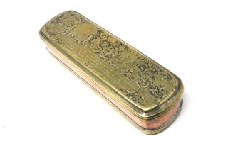 An Antique Georgian 18th Century Dutch Brass & Copper Tobacco Snuff Box 32595