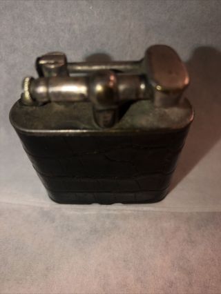 Vintage Dunhill Lighter.  Brown Leather