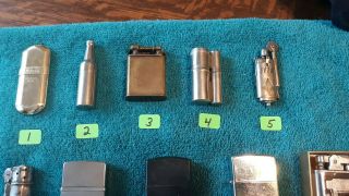 10 Vintage Lighters Zippo,  Chevy,  Trench,  Ronson,  Dunhill,  Nimrod,  Kem,  read on 2