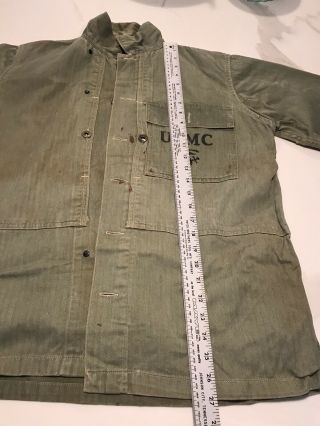Vintage WWII USMC United States Marine Corps HBT Ultilty Jacket Coat Shirt 2