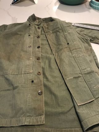 Vintage WWII USMC United States Marine Corps HBT Ultilty Jacket Coat Shirt 4