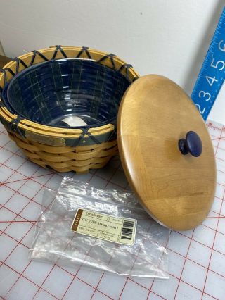 2008 Longaberger Collector’s Club Member Basket - With Wood Lid,  Liner & Insert