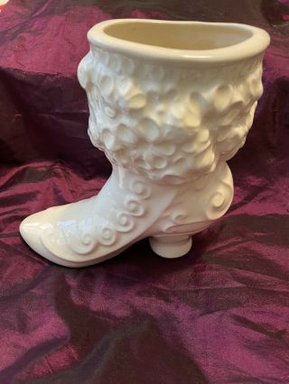 Vintage Ceramic Victorian Boot Vase Planter 5.  75 