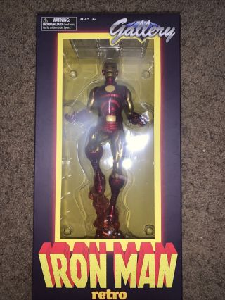 Diamond Select Marvel Comic Gallery Retro Iron Man Figure Pvc Statue Diorama