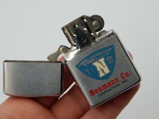 Vintage 1966 Zippo Cigarette Lighter Nuemann Co.  Contractors Inc Made In The Usa