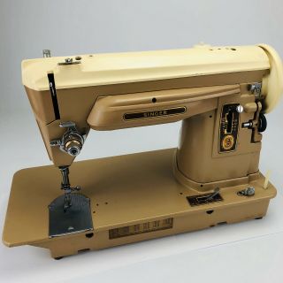 Vtg 1950s Singer Sewing Machine W/ Foot Pedal And Cord Rare 2 Tone Exc