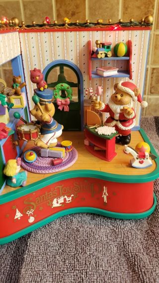 Vintage Enesco Christmas Santa ' s toy shop 2
