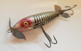 Rare Heddon Wounded Spook Indented Eyes Vintage Fishing Lure Spinners