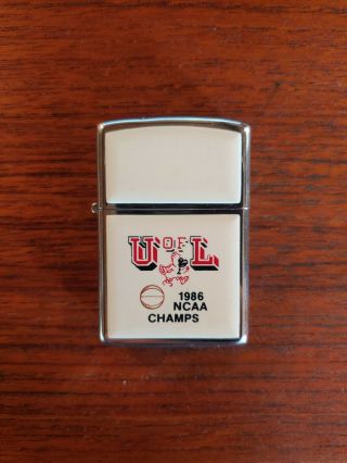 Rare Zippo 1986 University Of Louisville Ncaa Champs Lighter U Of L Ky
