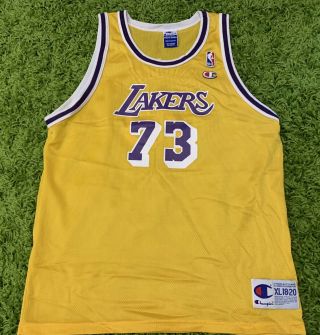 Rare Vintage Youth Champion Los Angeles Lakers Dennis Rodman Jersey Size Xl